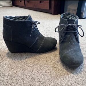 Toms Charcoal Wedge Ankle Boots